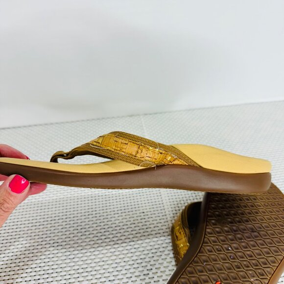 Vionic Tide II FLip FlopTan Gold Women's Orthotic Support Thong Sandals 6 Beach - Picture 7 of 8
